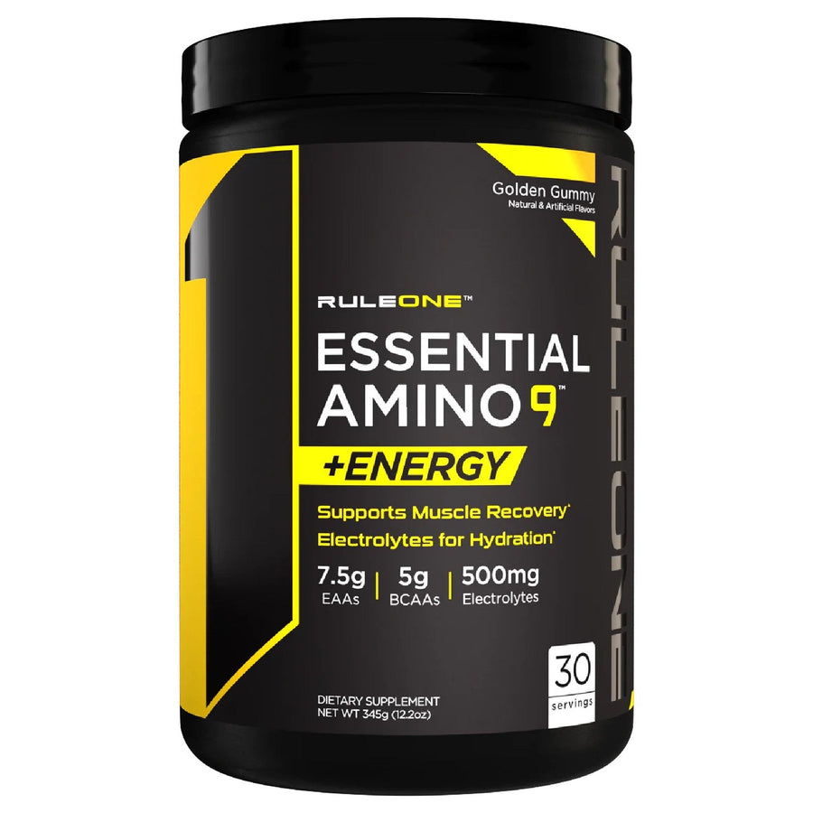 R1 Essential Amino 9 + Energy Aminos Rule One Size: 30 Servings Flavor: Golden Gummy Bear
