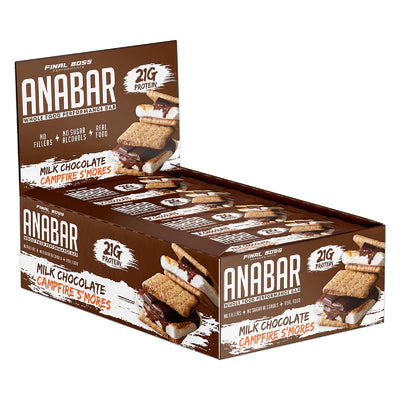 Anabar Healthy Snacks Final Boss Size: 12 Bars Flavor: Milk Chocolate Campfire S'mores