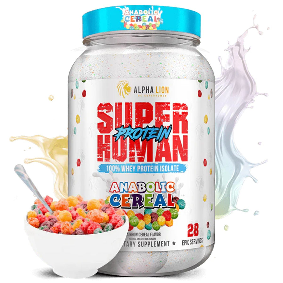 Alpha Lion Superhuman Protein Protein Alpha Lion Size: 2 Lbs. Flavor: Anabolic Cereal Rainbow Cereal Flavor