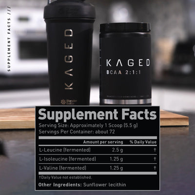Kaged BCAA 2:1:1 Aminos KAGED Size: 400 Grams Flavor: Natural Unflavored