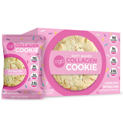 321 GLO Collagen Cookies Healthy Snacks 321 GLO Size: 6 Pack Flavor: Birthday Cake