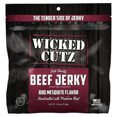 Wicked Cutz Beef Jerky Protein Food Wicked Cutz Size: 2.75 OZ Flavor: BBQ Mesquite Beef Jerky