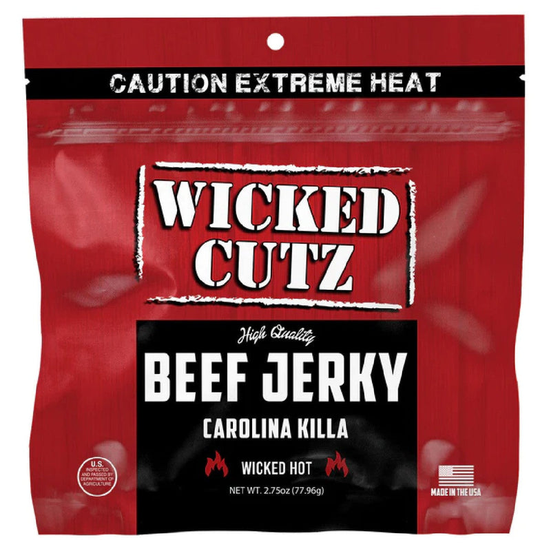 Wicked Cutz Beef Jerky Protein Food Wicked Cutz Size: 2.75 OZ Flavor: Carolina Killa Beef Jerky