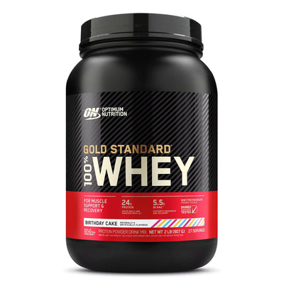 Gold Standard 100% Whey Protein Optimum Nutrition Size: 2 Lbs Flavor: Birthday Cake