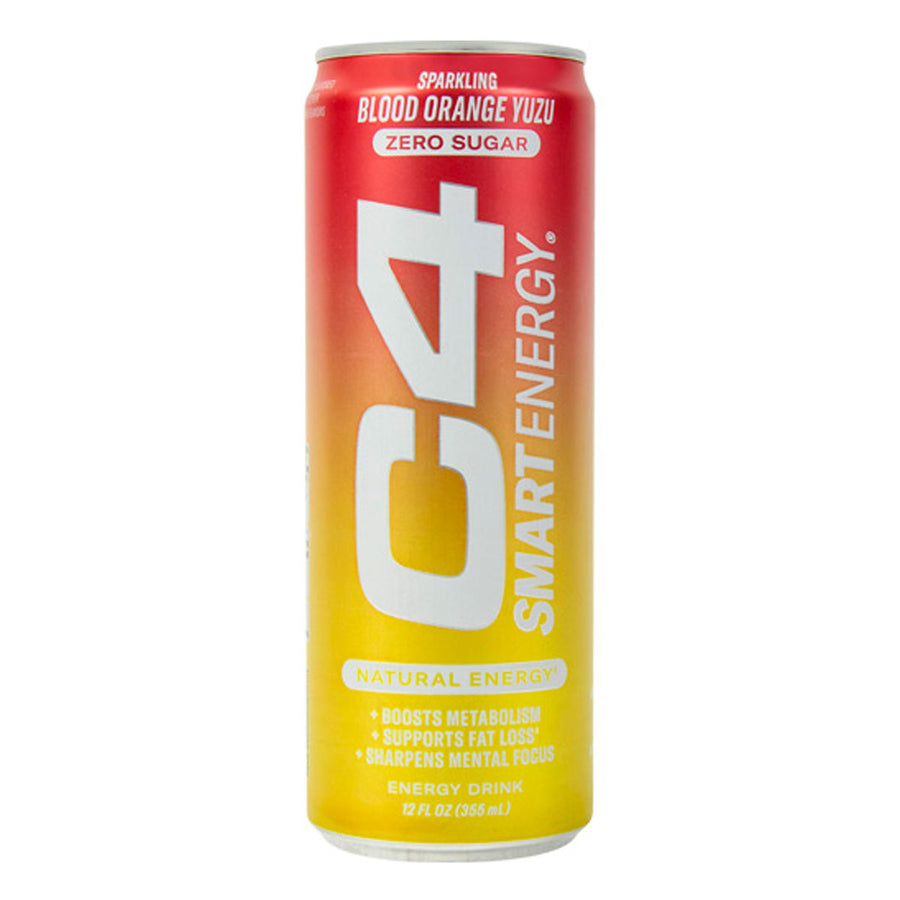 Sparkling C4 Smart Energy Energy Drink Cellucor 12 Cans: Blood Orange Yuzu
