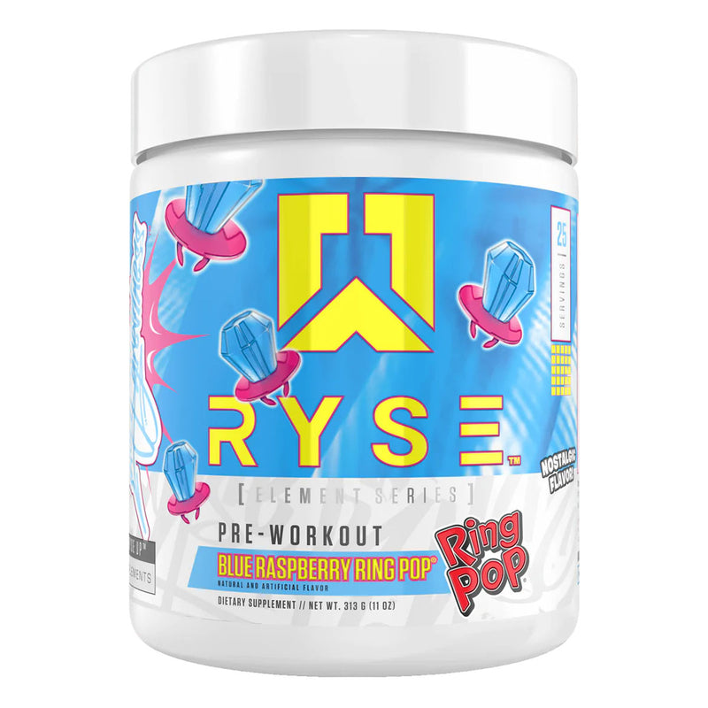 Ring Pop® x RYSE Element Pre Workout Pre-Workout RYSE Size: 25 Scoops Flavor: Ring Pop® Blue Raspberry