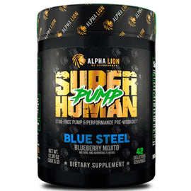 Alpha Lion Superhuman Pump Pre-Workout Alpha Lion Size: 42 Servings Flavor: Blue Steel Blueberry Mojito