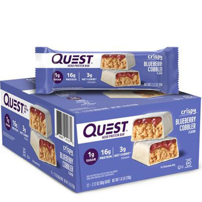Quest Crispy Hero Protein Bar Healthy Snacks Quest Nutrition Size: 12 Bars Flavor: Blueberry Cobbler