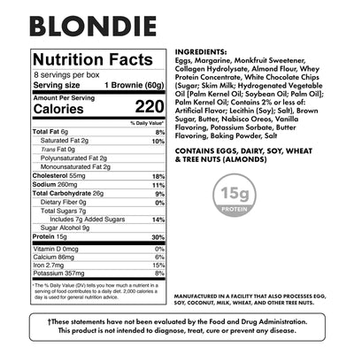 #nutrition facts_8 Packs / Cookies and Cream Blondie