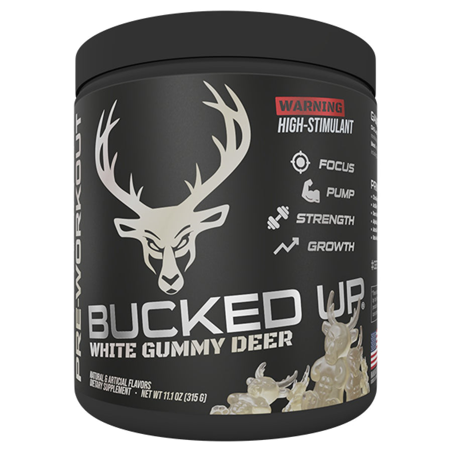 Bucked Up Pre Workout Candy Pre-Workout Bucked Up Size: 30 Servings Flavor: Bucked Up - White Gummy Deer
