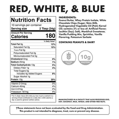 #nutrition facts_10 Servings / Red White and Blue | Peanut