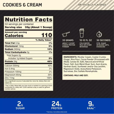 #nutrition facts_4 Lbs. / Cookies and Cream