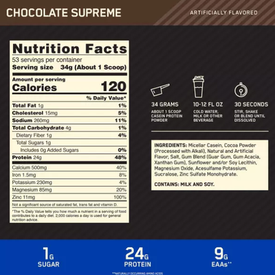 #nutrition facts_4 Lbs. / Chocolate Supreme