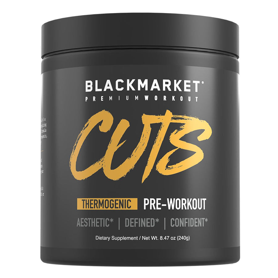 BLACKMARKET CUTS Pre Workout Pre-Workout BLACKMARKET Size: 30 Scoops Flavor: Fruit Punch, Watermelon, Blue Razz, Tiger&
