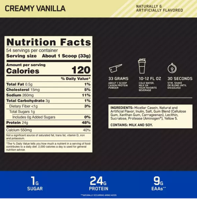 #nutrition facts_4 Lbs. / Creamy Vanilla