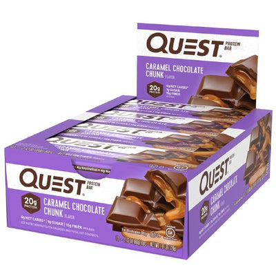 Quest Protein Bars Healthy Snacks Quest Nutrition Size: 12 Bars Flavor: Caramel Chocolate Chunk