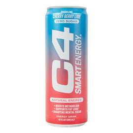 Sparkling C4 Smart Energy Energy Drink Cellucor 12 Cans: Berry Cherry Lime