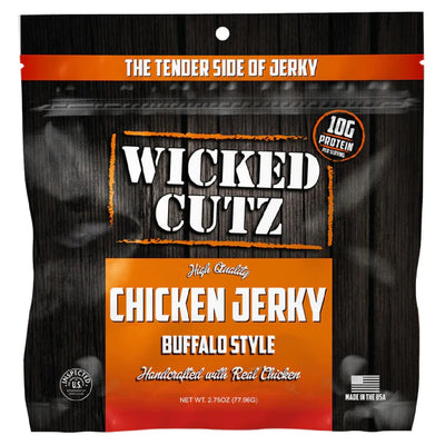 Wicked Cutz Chicken Jerky Protein Food Wicked Cutz Size: 2.75 OZ Flavor: Buffalo Style Chicken Jerky