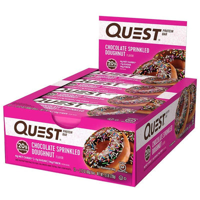 Quest Protein Bars Healthy Snacks Quest Nutrition Size: 12 Bars Flavor: Chocolate Sprinkled Doughnut