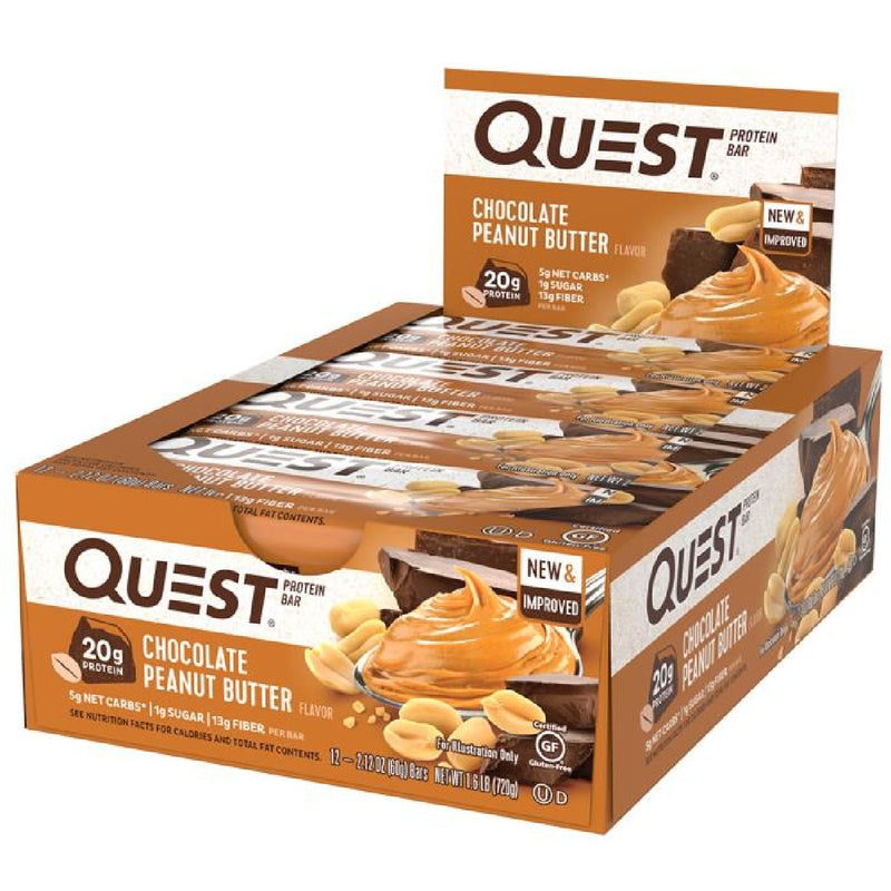 Quest Protein Bars Healthy Snacks Quest Nutrition Size: 12 Bars Flavor: Chocolate Peanut Butter