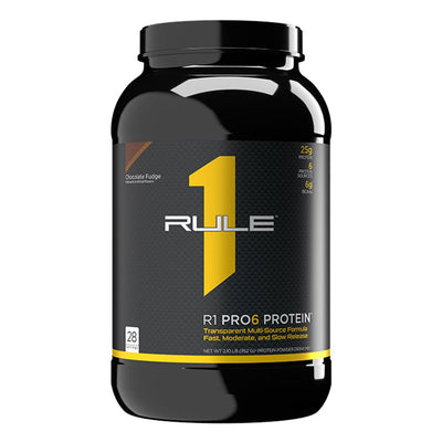 Rule One R1 Pro6 Protein Powder Supplement Chocolate Fudge