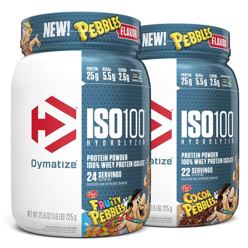 Dymatize ISO100 Fruity and Cocoa Pebbles Cereal Protein Flavors 