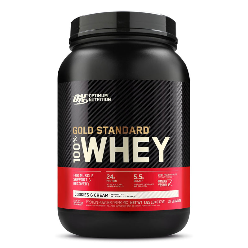 Gold Standard 100% Whey Protein Optimum Nutrition Size: 2 Lbs Flavor: Cookies N&