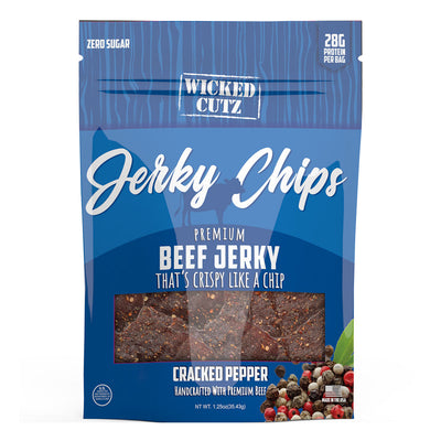 Wicked Cutz Jerky Chips Healthy Snacks Wicked Cutz Size: 1 Bag Flavor: Cracked Pepper