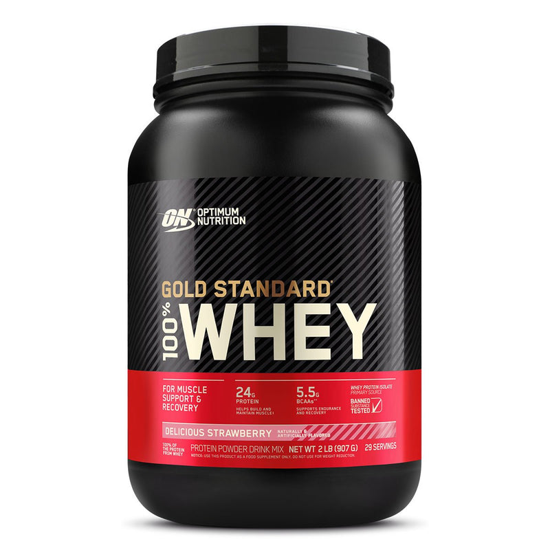 Gold Standard 100% Whey Protein Optimum Nutrition Size: 2 Lbs Flavor: Delicious Strawberry