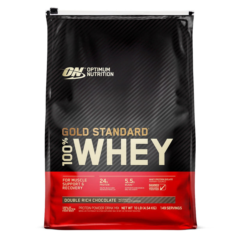 Gold Standard 100% Whey Protein Optimum Nutrition Size: 10 Lbs Flavor: Double Rich Chocolate
