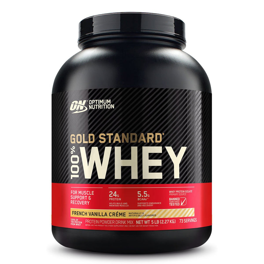 Gold Standard 100% Whey Protein Optimum Nutrition Size: 5 Lbs Flavor: French Vanilla Creme
