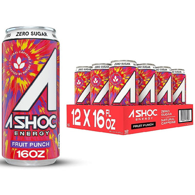 A-Shoc Energy Drink Energy Drink Adrenaline Shoc Size: Case (12 Cans) Flavor: Fruit Punch