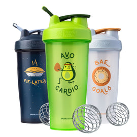 Just For Fun BlenderBottle Accessories Blender Bottle Size: 28 oz. Type: Frosty the Swoleman (limited), Gingerbread Snap (limited), Taco, Bae Goals, Pie Lates, Avo Cardio, Donut, Ice Cream, Pizza, Will Run For Cupcakes, Kale Yeah