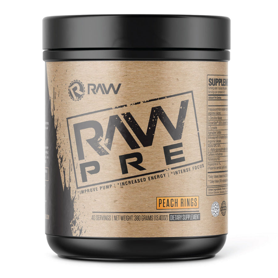 Get Raw Nutrition Pre Pre-Workout Get Raw Nutrition Size: 40 Servings Flavor: Blue Punch, Peach Rings