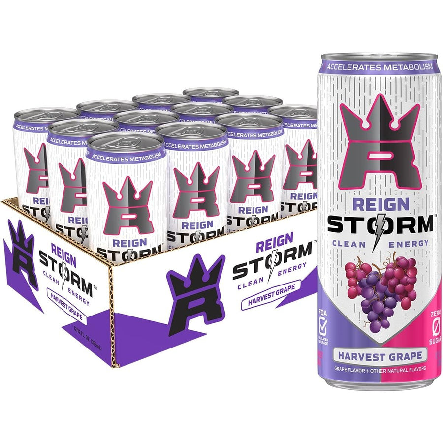 REIGN Storm Energy Drink Energy Drink Reign Size: 12 Cans Flavor: Harvest Grape