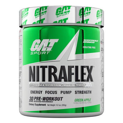 GAT Sport Nitraflex Pre Workout Powder Green Apple