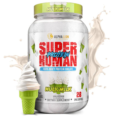 Alpha Lion Superhuman Protein Protein Alpha Lion Size: 2 Lbs. Flavor: Hulk Milk Vanilla Ice Cream
