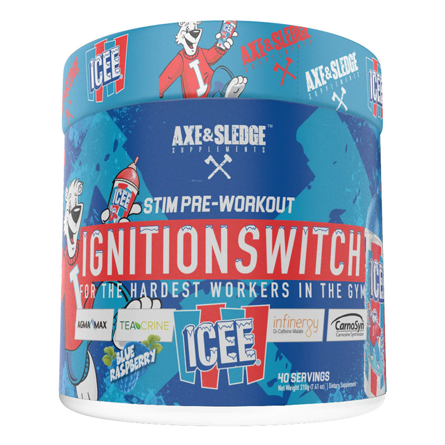 Ignition Switch Pre Workout Pre-Workout Axe & Sledge Size: 40 Servings Flavor: ICEE® Blue Raspberry