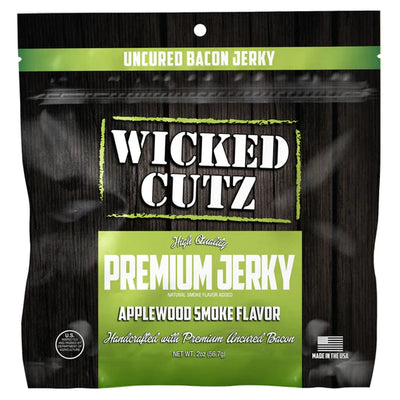 Wicked Cutz Premium Jerky Protein Food Wicked Cutz Size: 2 OZ Flavor: Applewood Smoke Bacon Jerky