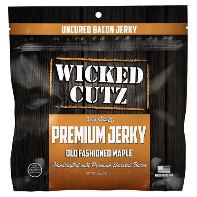 Wicked Cutz Premium Jerky Protein Food Wicked Cutz Size: 2 OZ Flavor: Old Fashioned Maple Bacon