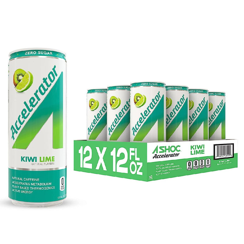 A-Shoc Accelerator Fat Burner Energy Drink Energy Drink Adrenaline Shoc Size: Case (12 Cans) Flavor: Kiwi Lime