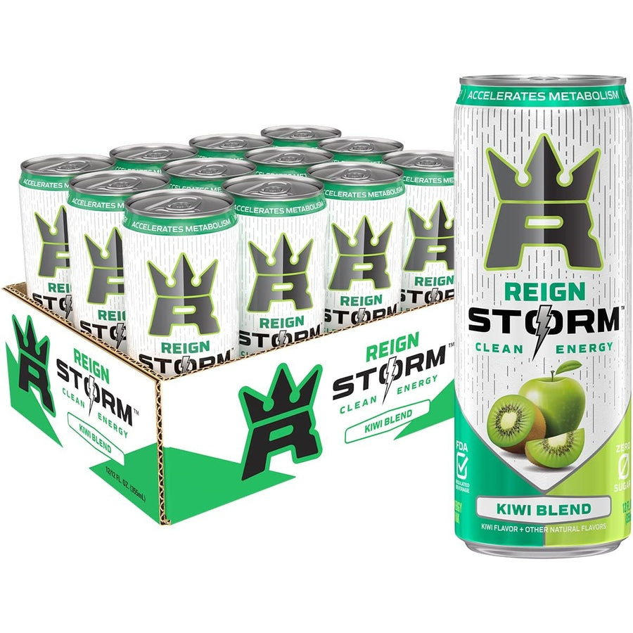 REIGN Storm Energy Drink Energy Drink Reign Size: 12 Cans Flavor: Kiwi Blend