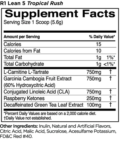#nutrition facts_60 Servings / Tropical Rush