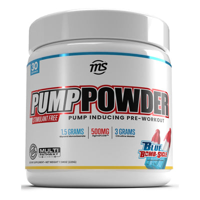 Pump Powder Pump Pre Workout MAN Size: 30 Servings Flavor: Blue Bombsicle