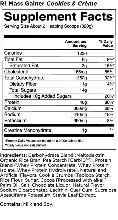 #nutrition facts_8 Servings / Cookies & Creme