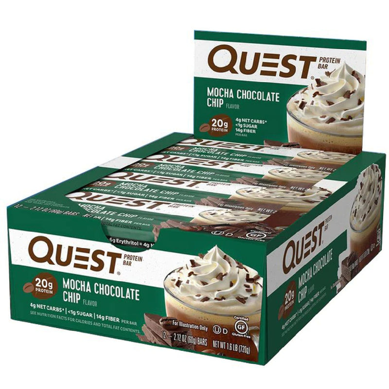 Quest Protein Bars Healthy Snacks Quest Nutrition Size: 12 Bars Flavor: Mocha Chocolate Chip