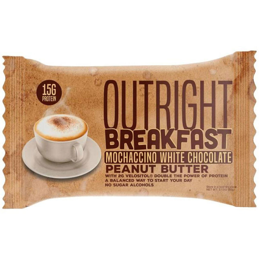 MTS OUTRIGHT Whole Food Protein Bar Breakfast Mochaccino White Chocolate Peanut Butter