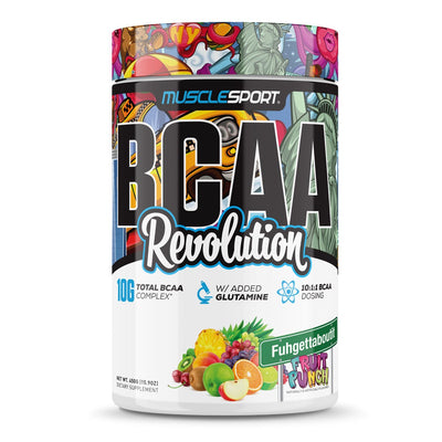 Musclesport BCAA Revolution Aminos Musclesport Size: 30 Scoops Flavor: Fuhgettaboutit Fruit Punch