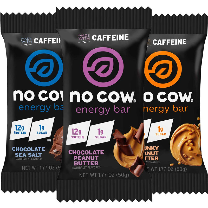 No Cow Energy Bar Healthy Snacks No Cow Size: 12 Bars Flavor: Chocolate Peanut Butter, Chunky Peanut Butter, Chocolate Sea Salt, Cocoa Almond