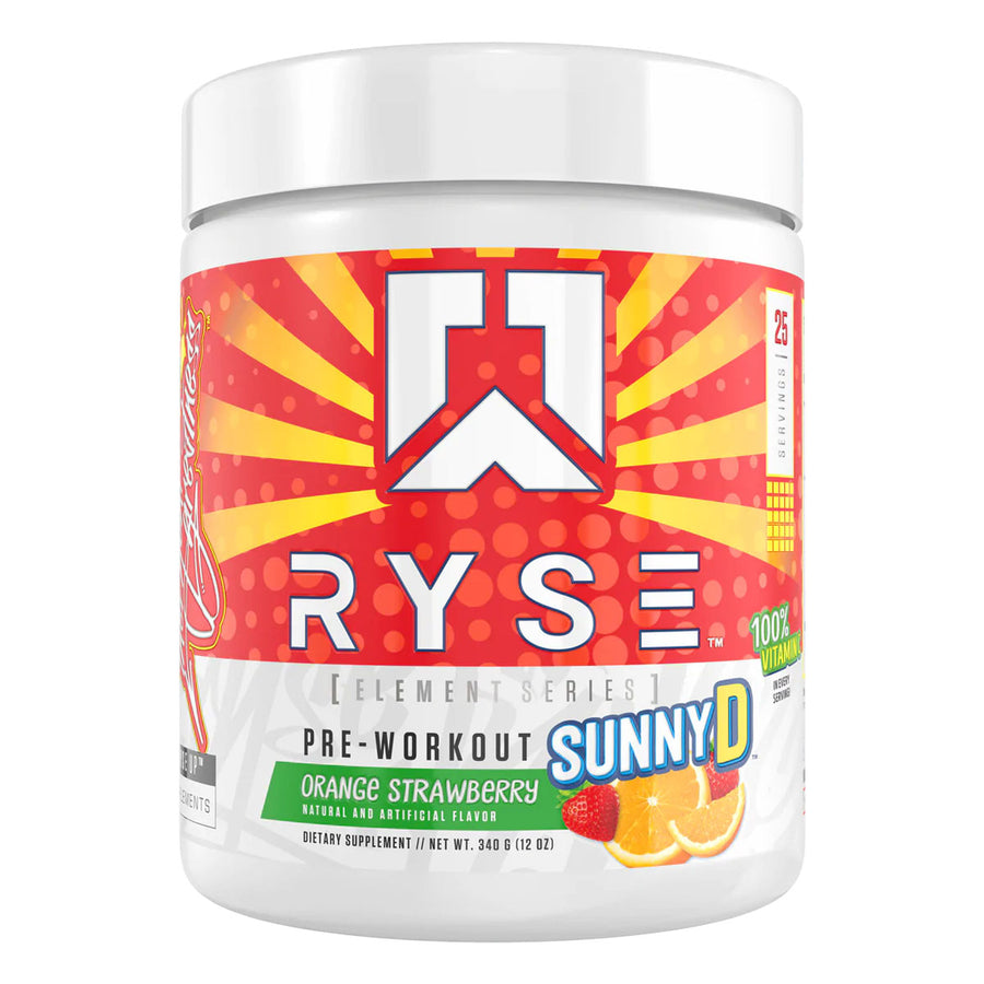 SunnyD ™ x Ryse Element Pre Workout Pre-Workout RYSE Size: 25 Scoops Flavor: SunnyD Strawberry Orange